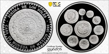 1993-Mo (2 Onza) New Pesos Ag Piedra De Los Soles PR68DCAM