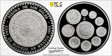 1993-Mo (2 Onza) New Pesos Ag Piedra De Los Soles PR70DCAM