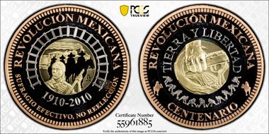 2010-Mo Medal Mexican Revolution Tri-Metallic PR68DCAM