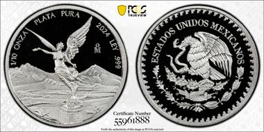 2024-Mo 1/10 oz Libertad Ag PR70DCAM