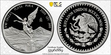 2024-Mo 1/10 oz Libertad Ag PR70DCAM