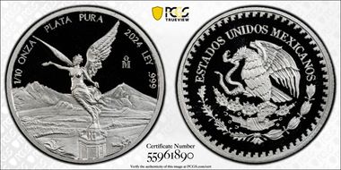 2024-Mo 1/10 oz Libertad Ag PR70DCAM