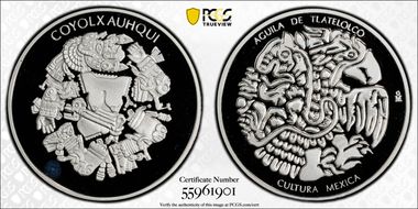 (2019)-Mo Medal Aguila de Tlatelolco Coyolxauhqui Ag PR67DCAM