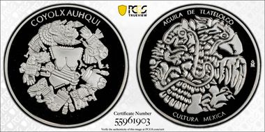(2019)-Mo Medal Aguila de Tlatelolco Coyolxauhqui Ag PR69DCAM