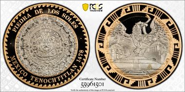(2023)-Mo Medal Mexican Elements Bi-Metallic Piedra de los Soles PR69DCAM