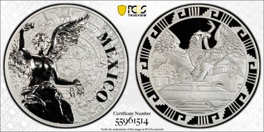 (2016)-Mo Medal "Mexican Elements" Ag 1oz Later Type PR70DCAM