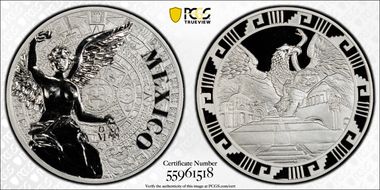 (2016)-Mo Medal "Mexican Elements" Ag 1oz Later Type PR70DCAM