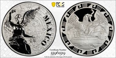 (2016)-Mo Medal "Mexican Elements" Ag 1oz Later Type PR70DCAM