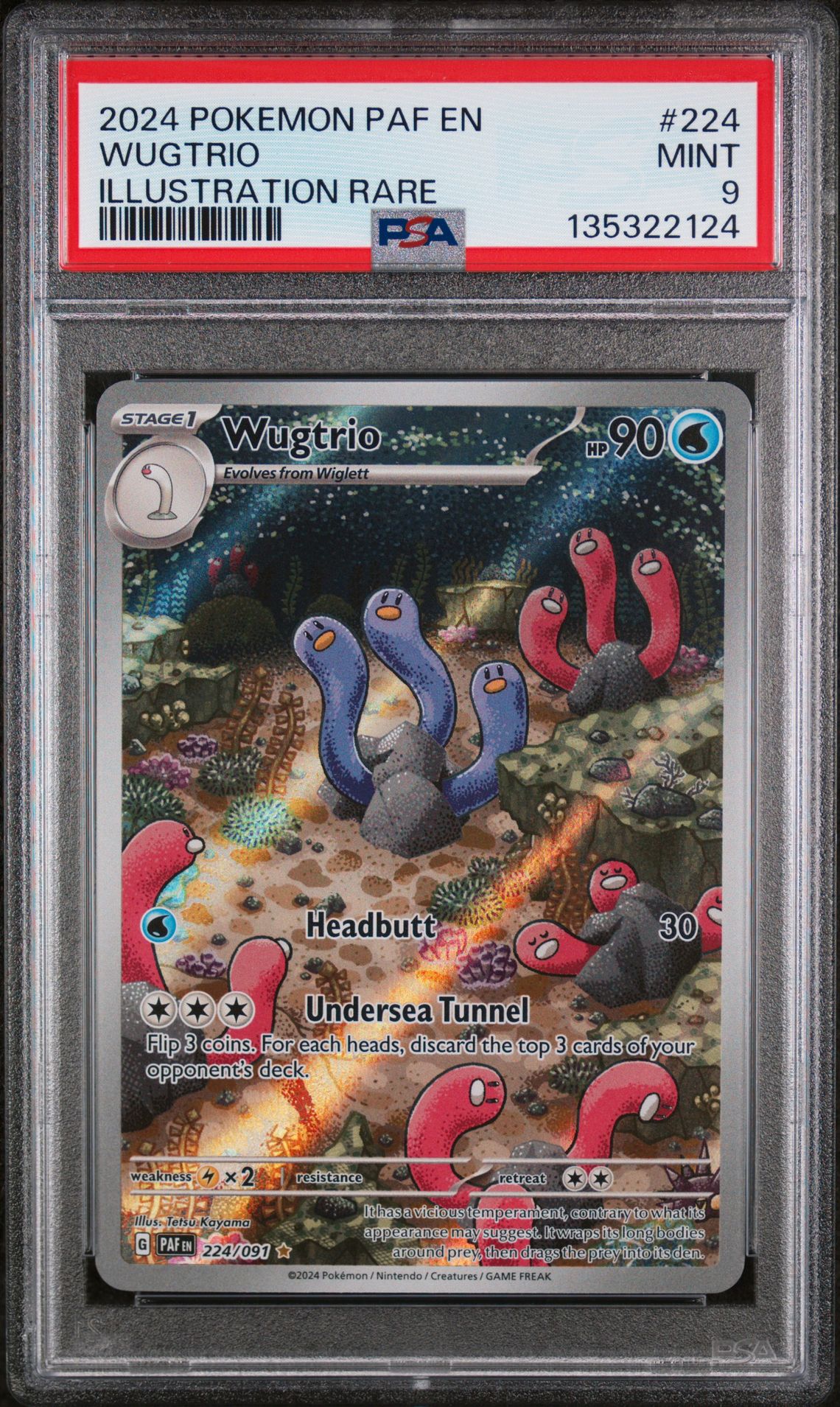 2024 Pokemon POKEMON PAF EN-PALDEAN FATES ILLUSTRATION RARE #224 Wugtrio front