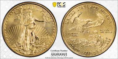 2018 $5 Gold Eagle MS68