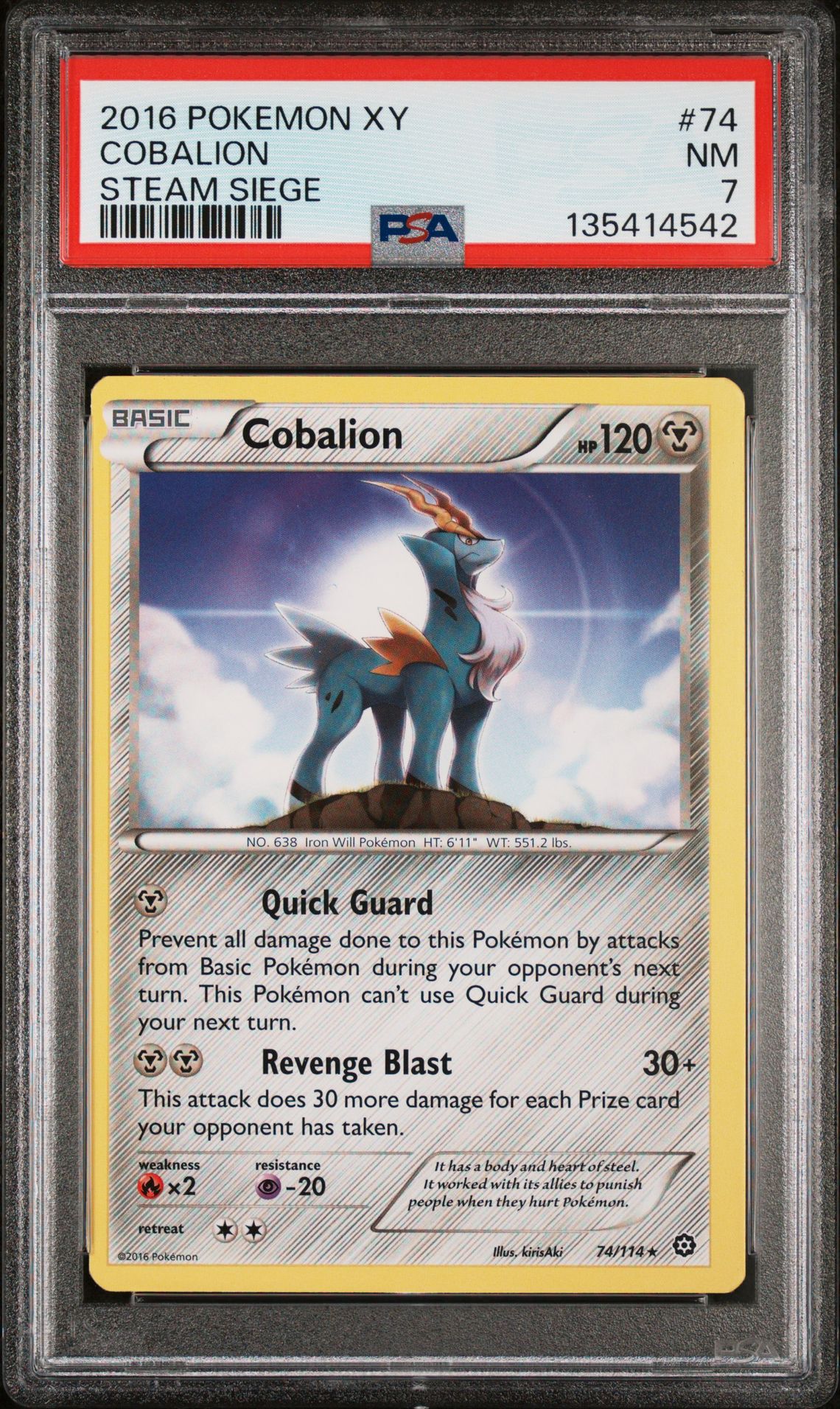 2016 Pokemon POKEMON XY STEAM SIEGE #74 Cobalion front