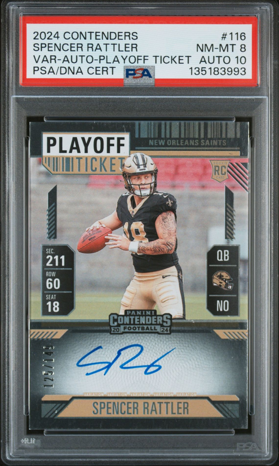 2024 Panini PANINI CONTENDERS VAR-AUTO-PLAYOFF TICKET #116 Spencer Rattler front