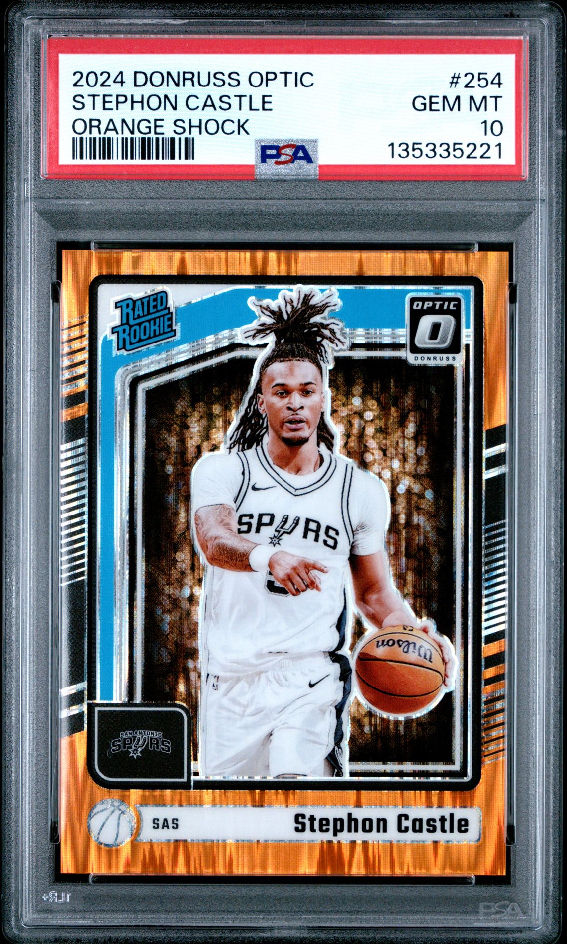 2024 Panini PANINI DONRUSS OPTIC ORANGE SHOCK #254 Stephon Castle front