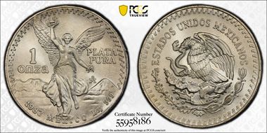 1983-Mo Onza Libertad Ag MS67