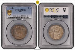 1915-R 2 L KM-55  Ag MS64