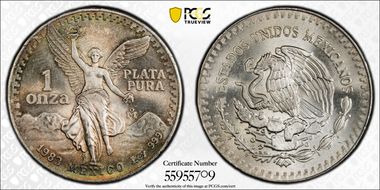 1983-Mo Onza Libertad Ag MS67