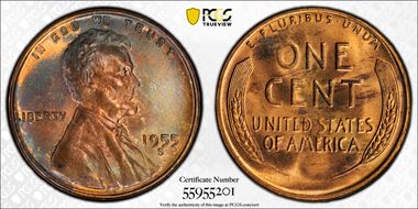 1955-S/S/S 1C RPM, FS-501 MS65RB