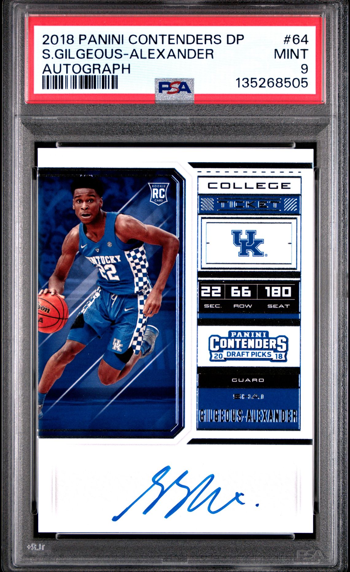 2018 Panini Contenders AUTOGRAPH #64 S.Gilgeous-Alexander front