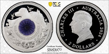 2024-C $2 War Animal Remembrance Ag Colorized PR70DCAM
