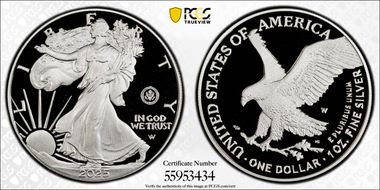 2025-W $1 Silver Eagle w/ U.S. Army Privy 250th Anniversary PR69DCAM