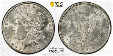 1900-O $1 VAM 15, Doubled Stars MS63