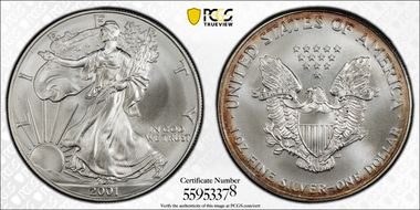 2001 $1 Silver Eagle MS68