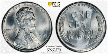 1943-S 1C MS66