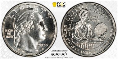 2025-S 25C Althea Gibson First Strike MS66
