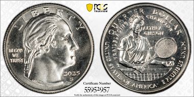 2025-S 25C Althea Gibson First Strike MS67