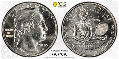 2025-S 25C Althea Gibson First Strike MS66