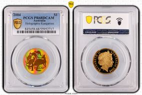 2004 $1 Holographic Kangaroos PR68DCAM