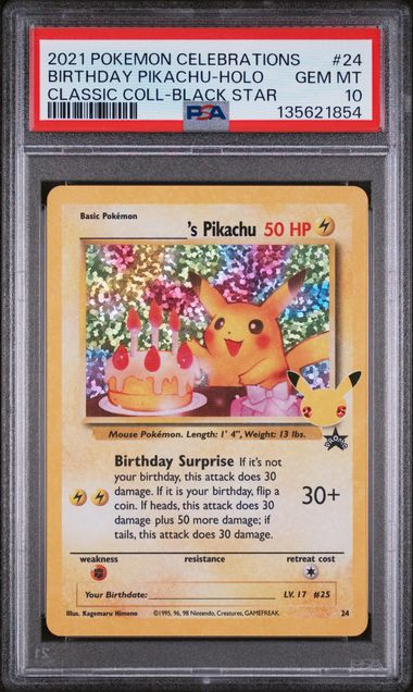 2021 Pokemon Celebrations CLASSIC COLL-BLACK STAR #24 Birthday Pikachu-Holo front