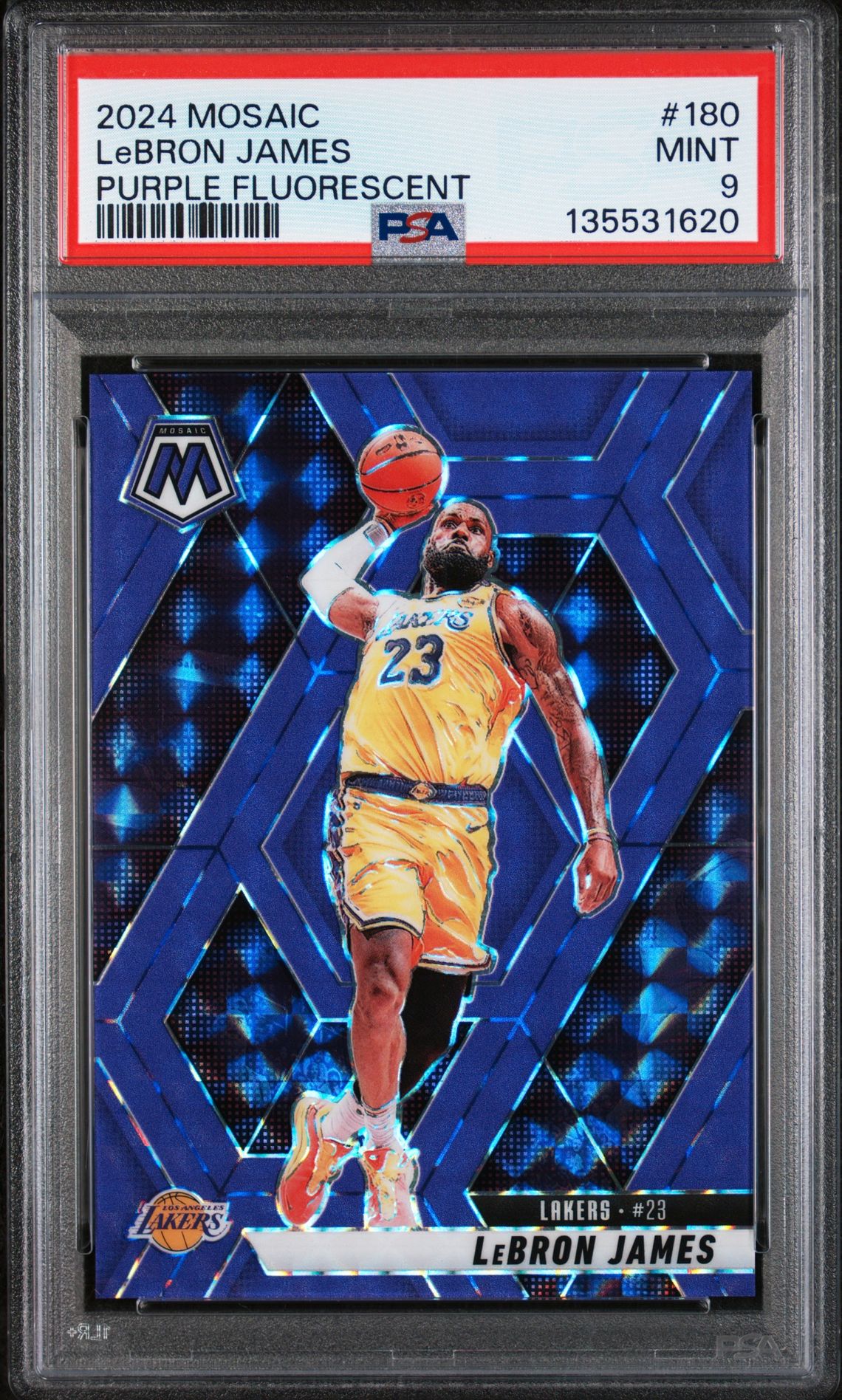 2024 Panini PANINI MOSAIC PURPLE FLUORESCENT #180 Lebron James front