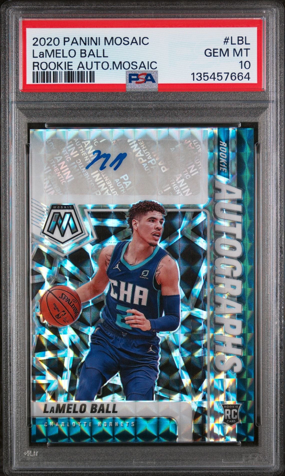 2020 Panini PANINI MOSAIC ROOKIE AUTOGRAPHS MOSAIC ROOKIE AUTO.MOSAIC #LBL Lamelo Ball front
