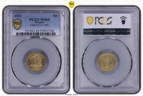 1921 50C Gad-421 F-191 MS65