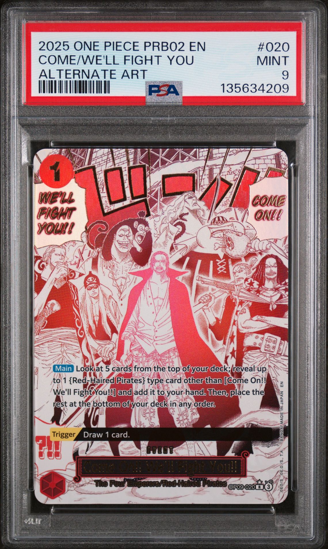 2025 One Piece ONE PIECE PRB02-PREMIUM BOOSTER -ONE PIECE CARD THE BEST- VOL.2 Alt Art #020 Come/We'Ll Fight You front