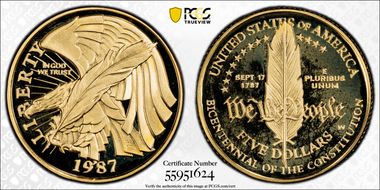1987-W $5 Constitution PR69DCAM