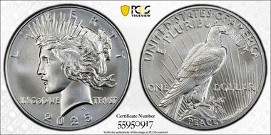 2025 $1 Peace Dollar MS70
