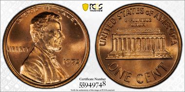 1972 1C Doubled Die Obverse MS67RD