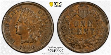 1890 1C AU58BN
