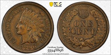 1890 1C AU58BN