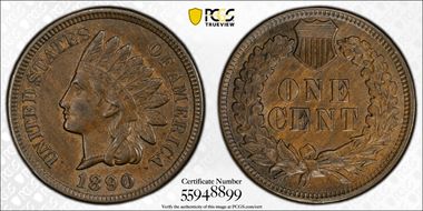 1890 1C AU58BN