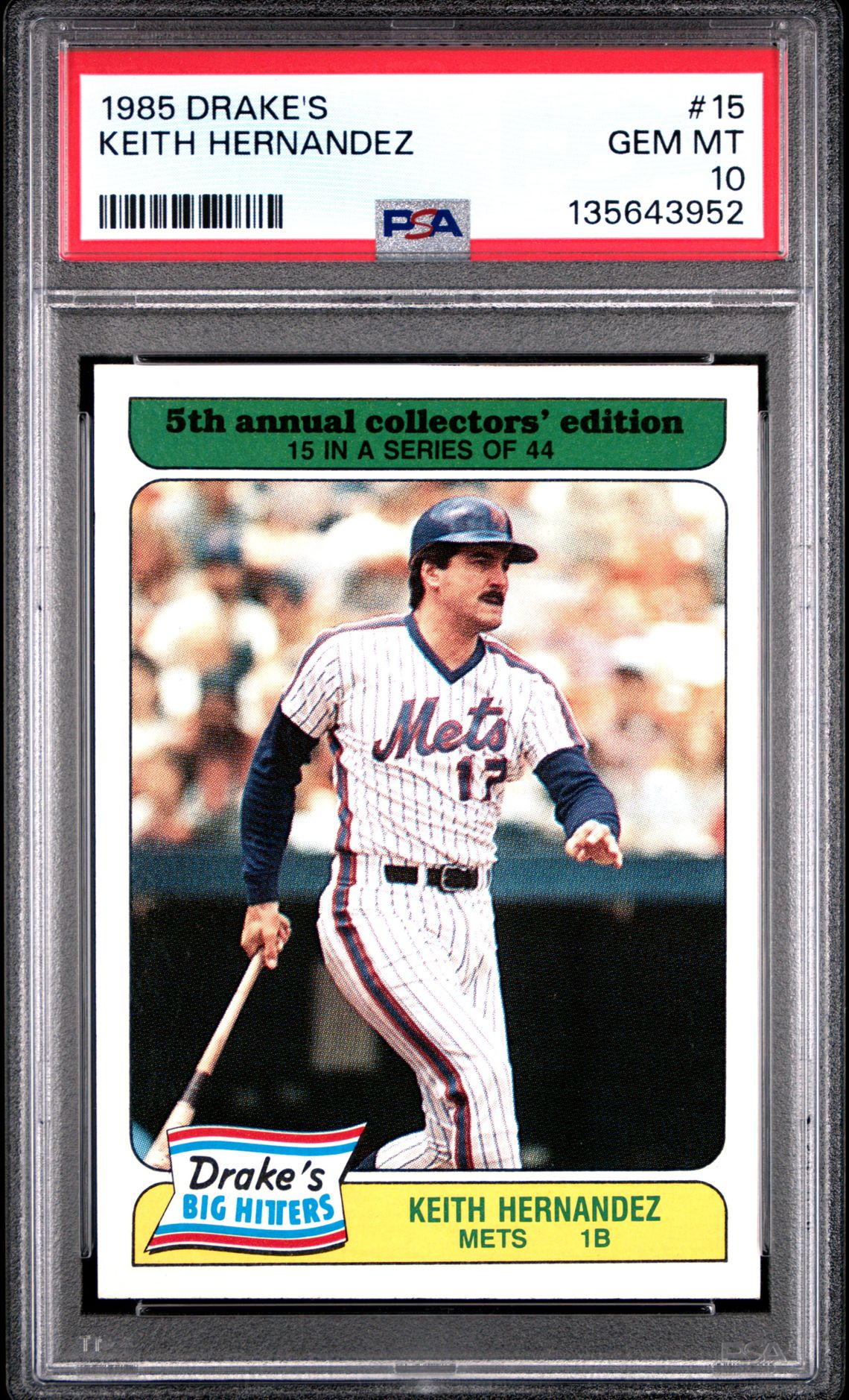 1985 DRAKE'S #15 Keith Hernandez front