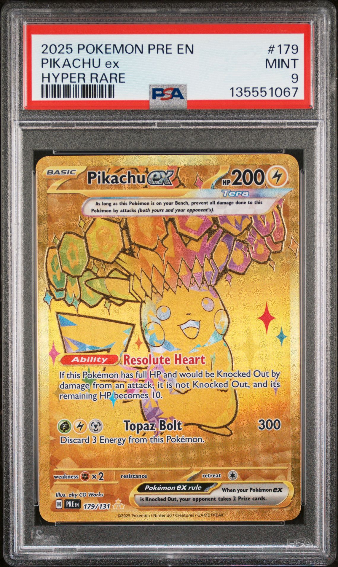 2025 Pokemon POKEMON PRE EN-PRISMATIC EVOLUTIONS HYPER RARE #179 Pikachu Ex front