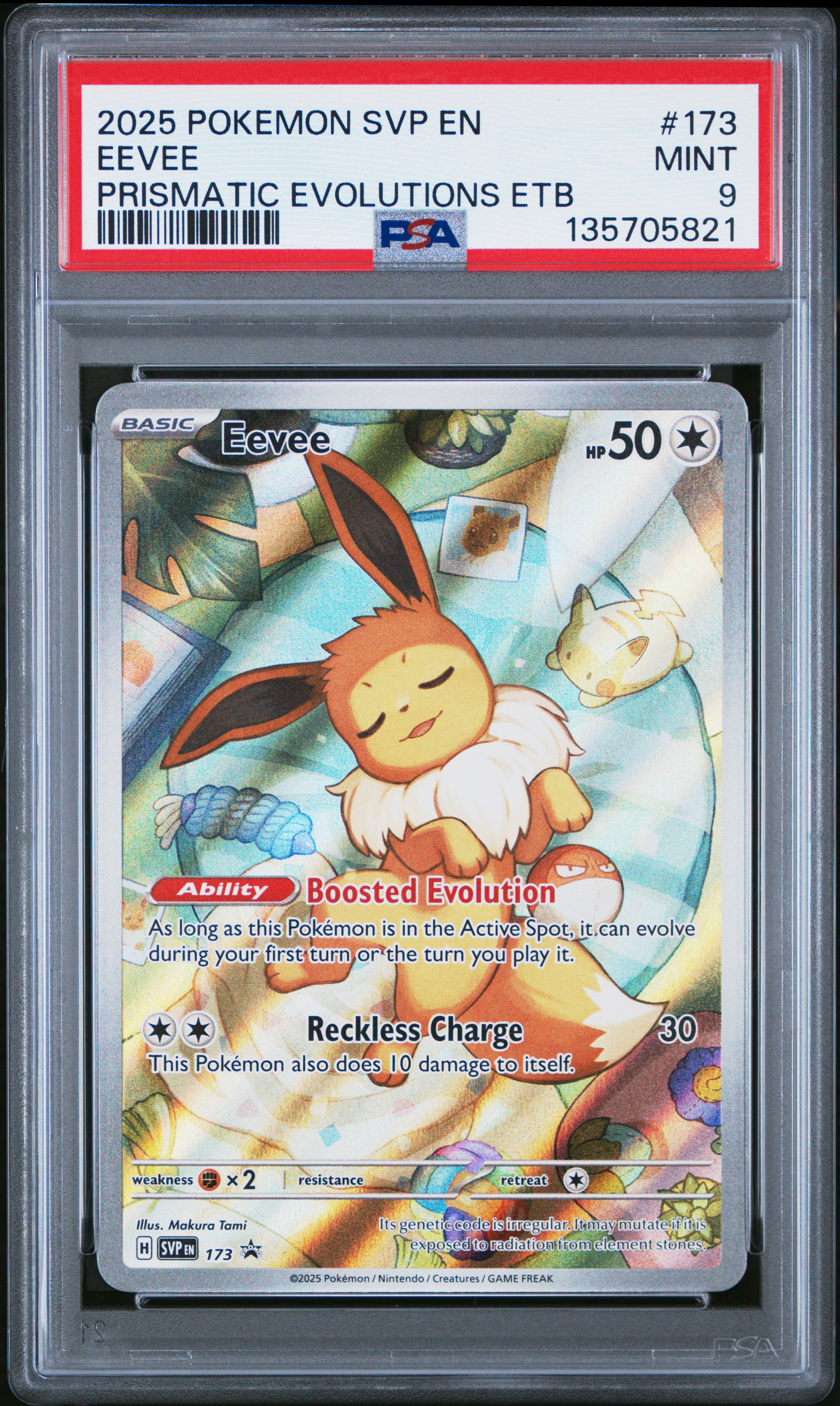 2025 #173 Eevee PSA 9 Svp EN-SV Black Star Promo