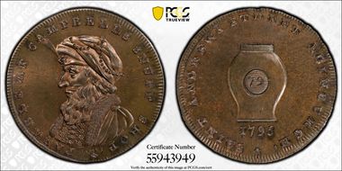 1795 Tk 1/2D DH-13a Lothian, Edinburgh MS65BN