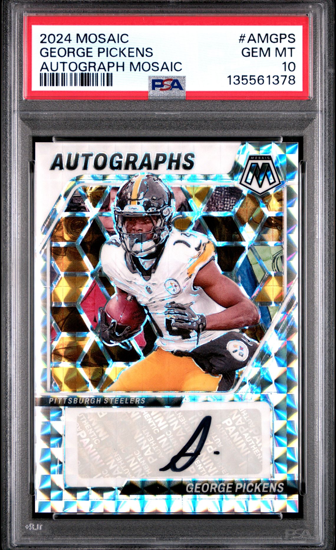2024 Panini PANINI MOSAIC AUTOGRAPHS MOSAIC AUTOGRAPH MOSAIC #AMGPS George Pickens front
