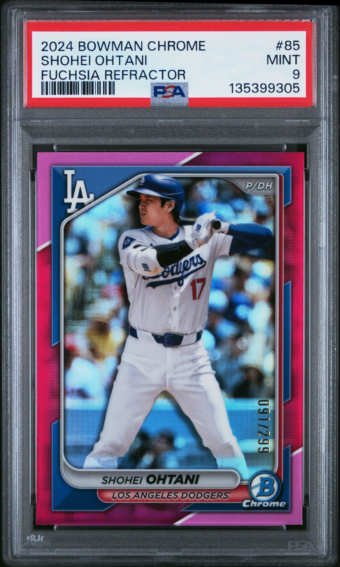 2024 Bowman Chrome Shohei Ohtani #85 (Fuchsia Refractor) Mint 9 front