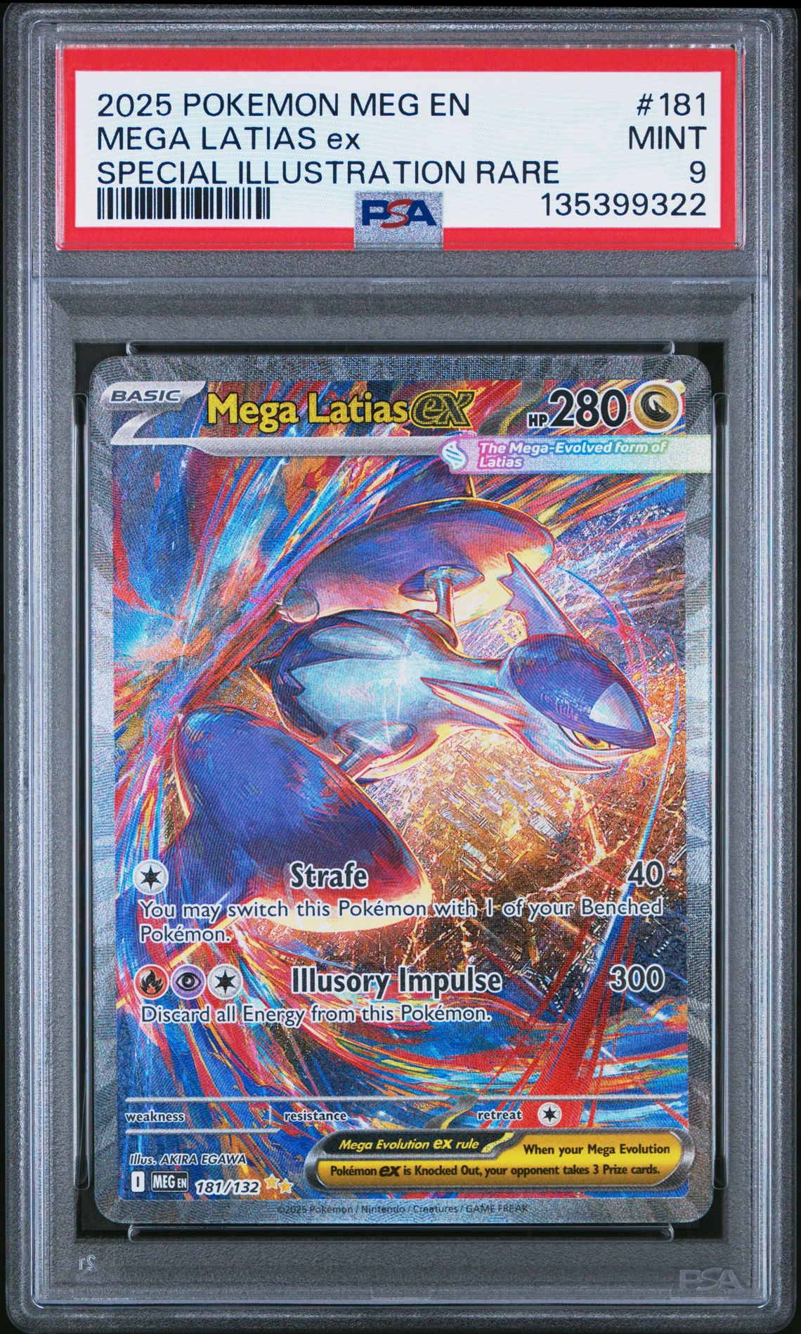 2025 Pokemon Meg En-Mega Evolution Mega Latias Ex #181 (Special Illustration Rare) Mint 9 front