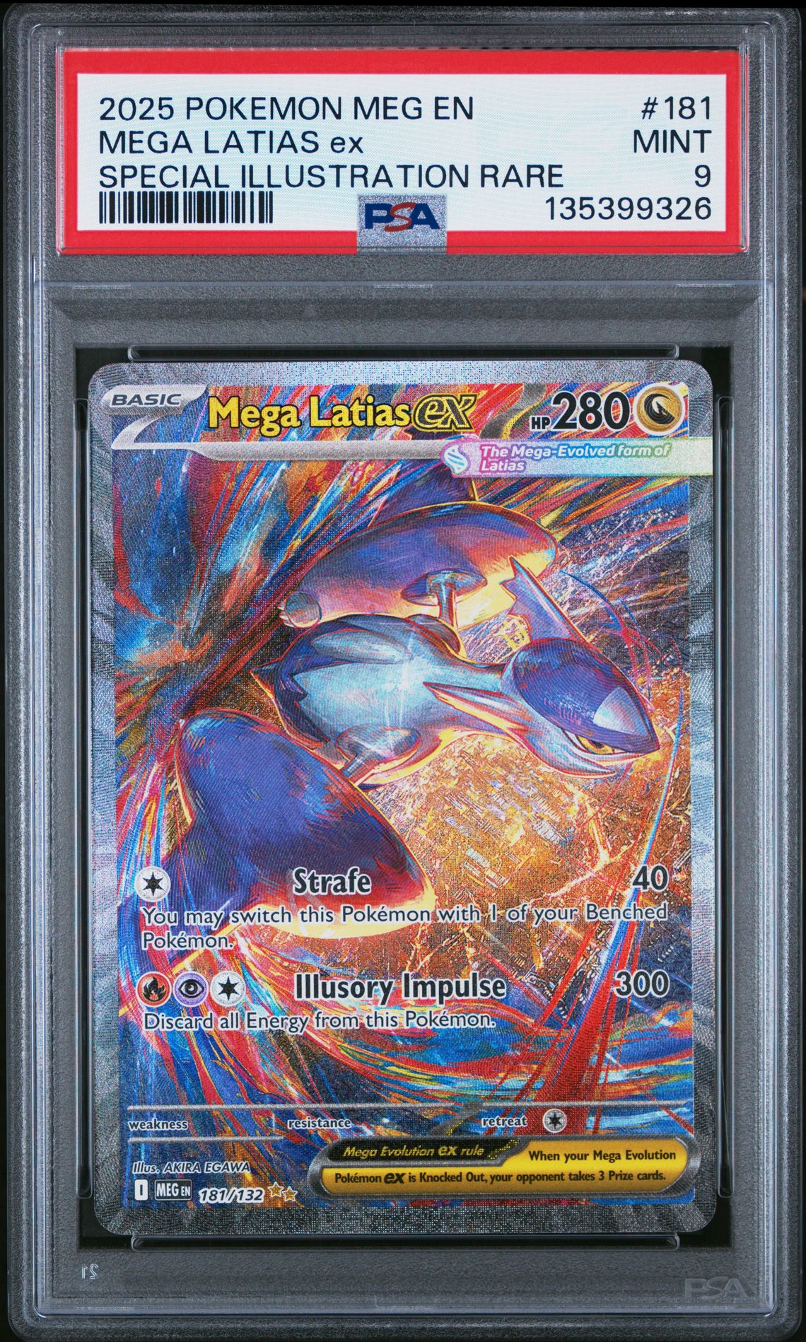 2025 Pokemon Meg En-Mega Evolution Mega Latias Ex #181 (Special Illustration Rare) Mint 9 front